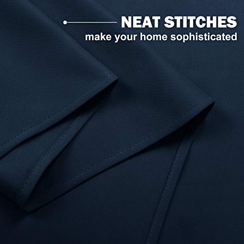 Blackout Kitchen Curtains and Draperies Navy for Kitchen Bathroom (Navy / 42"W x 36"L (Pack of 2))