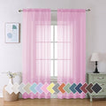 Sheer Pink Curtains 72inches Long (40"W x 72"L (Pack of 2) / Light Pink)