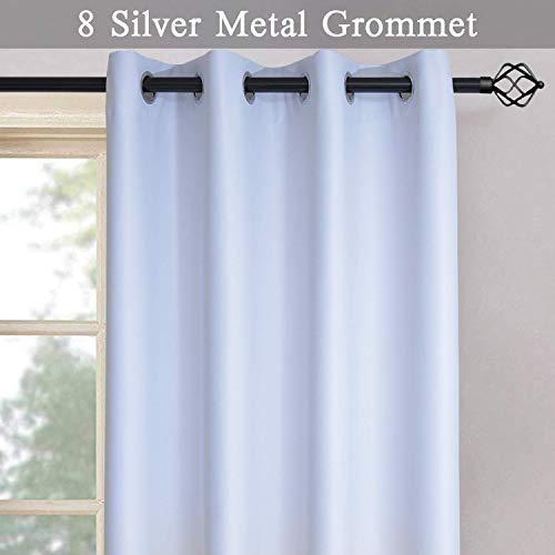 Ombre Gradient Black White to Gray Curtains for Bedroom (52"W x 84"L (Pack of 2) / Black and White)
