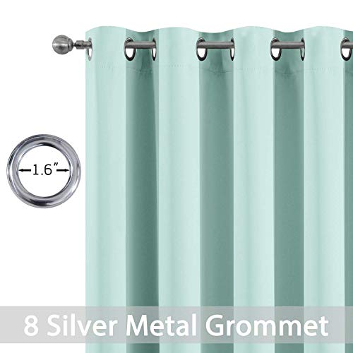 Room Darkening Curtains 52x45 inch Length Aqua (Aqua / 52"W x 45"L (Pack of 2))