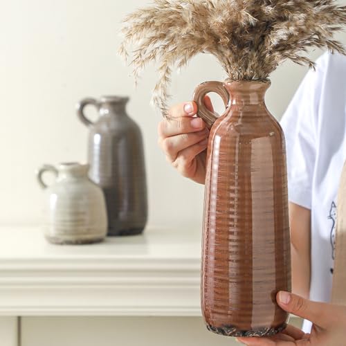 Ceramic Vases Set of 3 (010 - Brown)