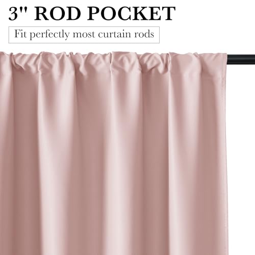 100% Blackout Bathroom Curtains Over Sink 24 inches Long (100% Blackout - Baby Pink / 42"W x 24"L (Pack of 2))