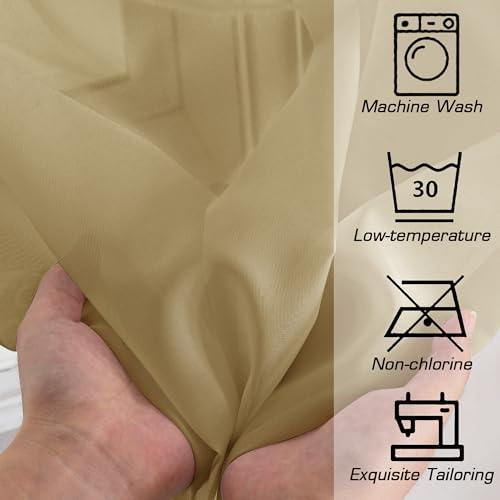 Gold Sheer Curtains 78 Inch Length 2 Panels Set (Gold / 42"W x 78"L (Pack of 2))
