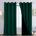 Dark Green 100% Blackout Curtains 108 Inches Long 52" Wide 2 Panels (52"W x 108"L (Pack of 2) / Dark Green)