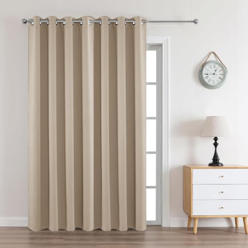 Blackout Curtains 95 Inches Long 1 Panel (Light Beige / 70"W x 95"L (Pack of 1))