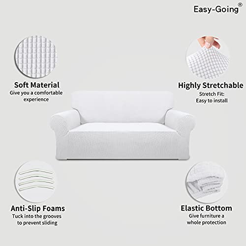Stretch Oversized Loveseat Couch Covers Washable Snow White (Medium-XL Loveseat / Snow White)