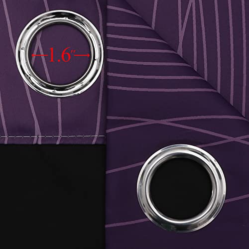 Purple and Greyish White Ombre Blackout Curtains for Bedroom 102 Inch Long (Purple and Greyish White / 52"W x 102"L (Pack of 2))