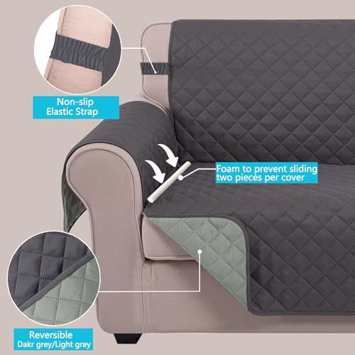 4 Seater Sofa Cover 91''Large Couch Cover (Dark Grey/Light Grey / 91''sofa Xxl - Xxl Large)