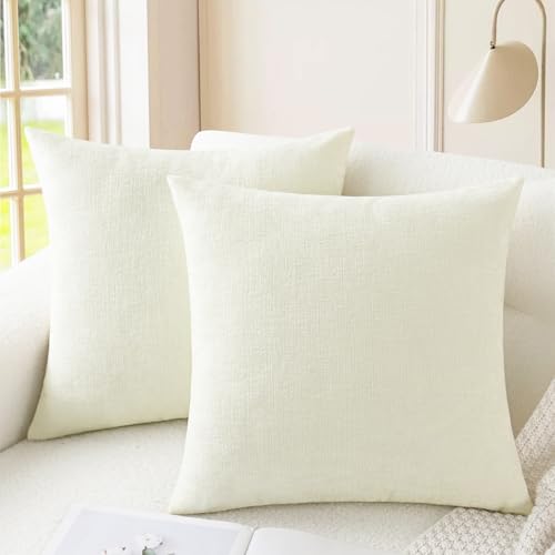 Decorative Couch Throw Pillow Covers 26 X 26 Inches Cream (26" x 26" (Pack of 2) / Cream)