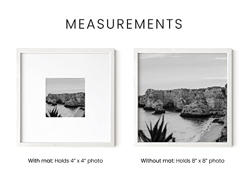 White Square Frames Set of 4 (Set of 04 / White Oak / 8x8 in)