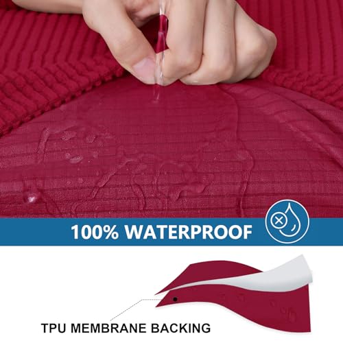 Waterproof Couch Cushion Covers for Pets (Wine Red / 2PCS)