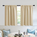 Short Privacy Curtains 30 inch Long for Bathroom Window (Biscotti Beige / 42"W x 30"L (Pack of 2))