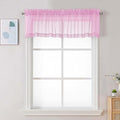 Pink Sheer Valances for Windows (Pink / 42"W x 16"L (Pack of 2))