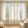 Butter Cream Sheer Curtains 63 Inches Long 4 Panels 42 x 63 Inches (42"W x 63"L (Pack of 4) / Butter Cream)