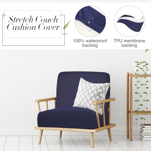 4 Pcs Stretch Cushion Covers (Navy Blue / Seat Cover)
