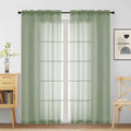 Sage Green Sheer Curtains for Window 72 inches Long 2 Panels Set (42"W x 72"L (Pack of 2) / Sage Green)