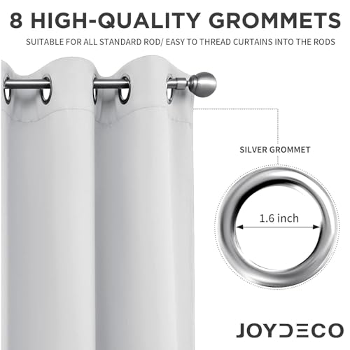 White Curtains 120 Inches Long 2 Panels Set (Greyish White / 52"W x 120"L (Pack of 2))