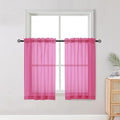 Short Hot Pink Sheer Curtains 36 Inch Length 2 Panels Set (Hot Pink / 42"W x 36"L (Pack of 2))