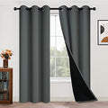 Dark Grey 100% Blackout Curtains 84 Inches Long 42" Wide 2 Panels (42"W x 84"L (Pack of 2) / Dark Grey)