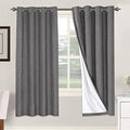 Linen Blackout Curtains 72 Inches Long 100% Absolutely Blackout Thermal Insulated Textured Linen Look Curtain Draperies Anti (Grey / 52"W x 72"L (Pack of 2))