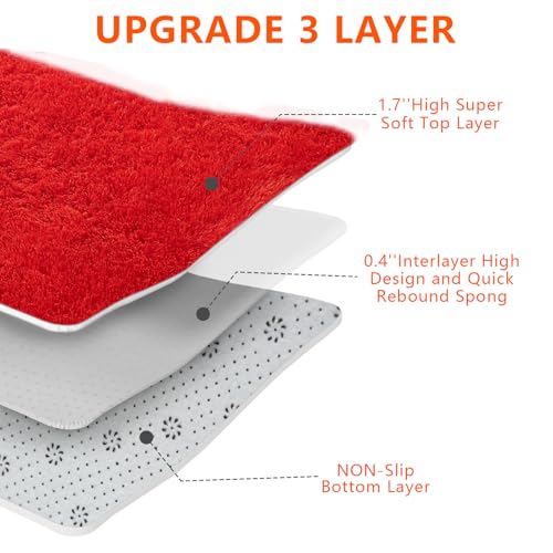 Red Shag Area Rugs for Bedroom Living Room