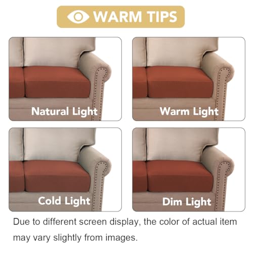 Super Stretch Individual Seat Cushion Covers (Rust / 3 Cushion Sofa)
