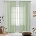 Light Green Sheer Curtains 84 Inches Long 2 Panels (Light Green / 42"W x 84"L (Pack of 2))