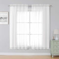 White Sheer Curtains (White / 59"W x 63"L (Pack of 2))