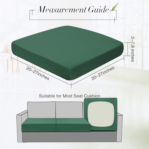 4 Pcs Stretch Cushion Covers (Pine Green / Seat Cover)