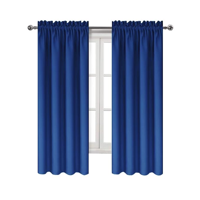 Blackout Curtains for Bedroom Living Room 52 x 63 Inch Long 2 Panels (Classic Blue / 52"W x 63"L (Pack of 2))