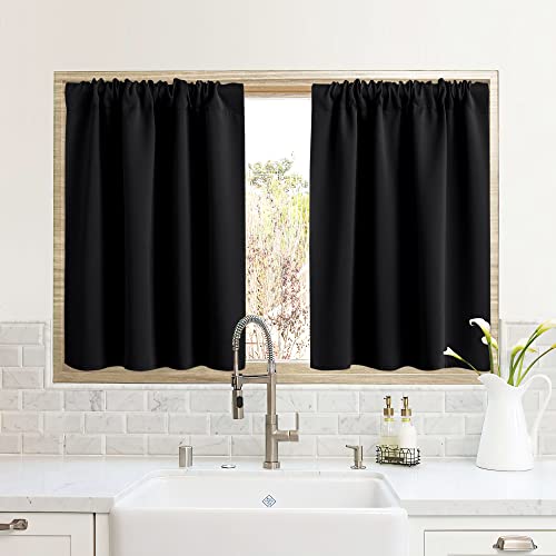 RV Curtains for Camper Windows (Black / 34"W x 24"L (Pack of 2))