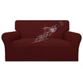 100% Waterproof Loveseat Couch Cover Stretch Jacquard Sofa Cover (Wine / Loveseat)