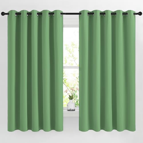 66 inch Forest Green Curtains for Bedroom (Forest Green / 66"W x 66"L (Pack of 2))
