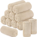 12 Pcs Flannel Blankets Bulk (Beige)