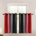 Red Black Ombre Curtains 52x36 Inche Long 2 (52"W x 36"L (Pack of 2) / Red and Black)