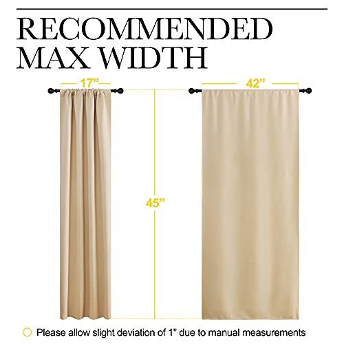 Blackout Room Darkening Curtains (Biscotti Beige / 42"W x 45"L (Pack of 2))