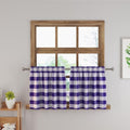 Short Christmas Curtains For Windows Treatment Buffalo Check Plaid Valances Gingham 2 Pack Tiers Rod Pocket Purple and white Decor Over Sink For Kitchen (34"W x 24"L (Pack of 2) / Purple and White)