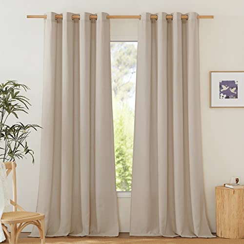 Privacy Light Filtering Linen Curtains & Drapes (Taupe / 55"W x 84"L (Pack of 2))