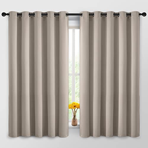 Room Darkening Curtains 62x63 inch Length Natural (Natural / 62"W x 63"L (Pack of 2))
