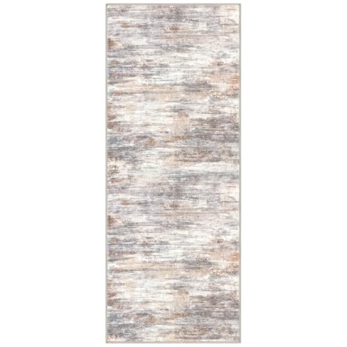 Kitchen Runner Rug for Hallway Non (Multi Grey/Orange / 2' x 5' (Runner))