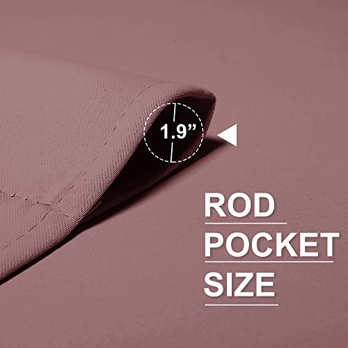 Short Blackout Privacy Curtains 30 inch Long for Bathroom Window (Dusty Rose / 42"W x 30"L (Pack of 2))