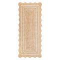 Wave Scalloped Natural Jute Rug Boho Entryway Runner Farmhouse (Off White / 2'x10' (Runner))