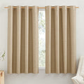 100% Absolutely Blackout Linen Curtains with Thermal Insulated White Liner (52"W x 45"L (Pack of 2) / Camel)