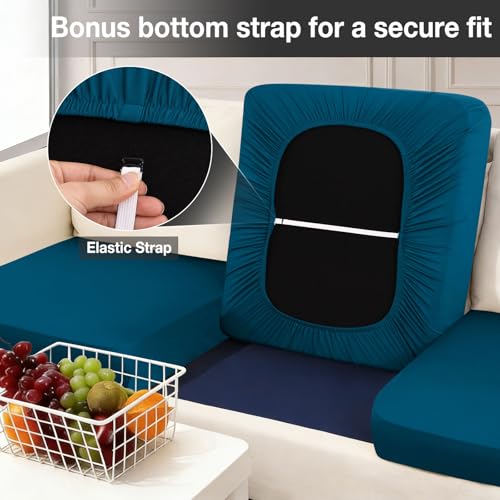 8Pcs Patio Cushion Covers (Peacock Blue / 8PCS)