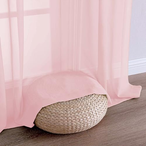 Blush Pink Bedroom Curtains 96 Length for Farmhouse (Blush Pink / 59"W x 96"L (Pack of 2))