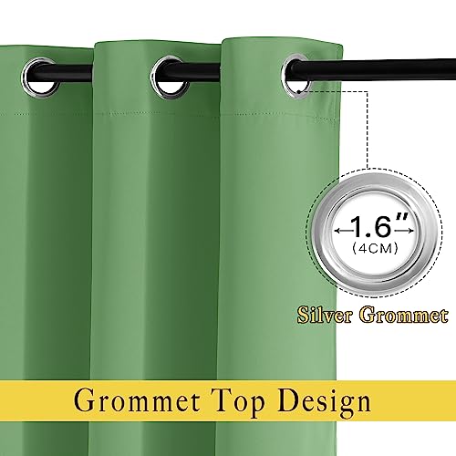 Blackout 78 inch Curtains for Doorway 2 Panels Set (Forest Green / 52"W x 78"L (Pack of 2))