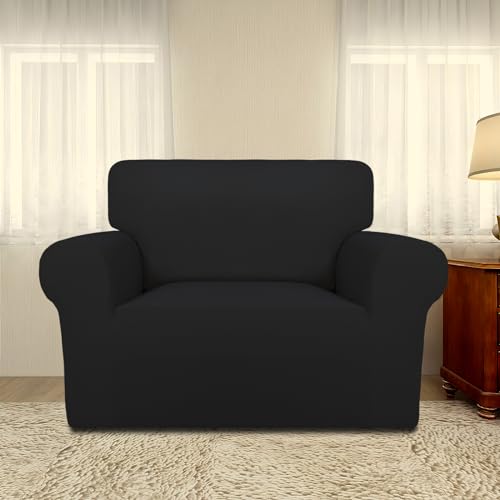 Super Stretch Sofa Slipcover (Small-XL Oversized Sofa / Black)