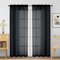 Halloween Black Sheer Curtains for Window 72 inches Long 2 Panels Set (42"W x 72"L (Pack of 2) / Black)