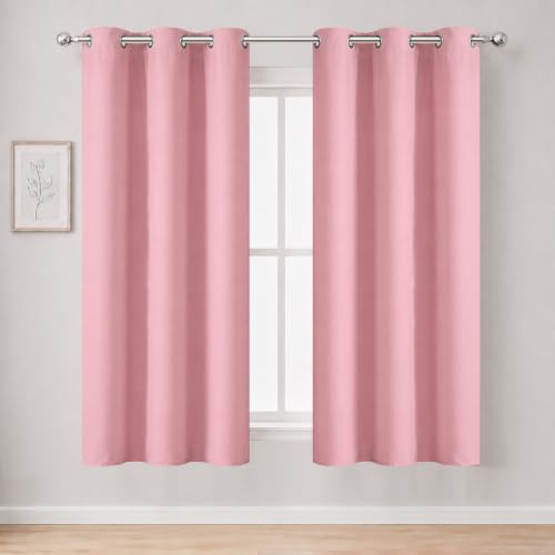 Pink Thermal Blackout Curtains (Pink / 38"W x 54"L (Pack of 2))