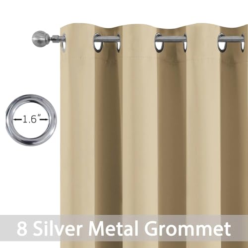 Beige Room Darkening Curtains 84 inch Sliding Door Drapes (Beige / 52"W x 84"L (Pack of 1))